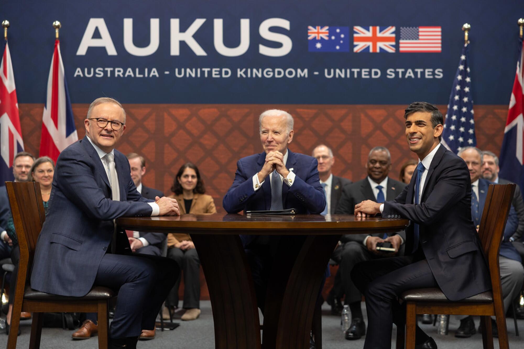 Anthony Albanese, Joe Biden y Rishi Sunak